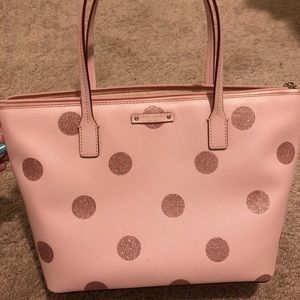 Kate Spade Pink Glitter Polka Dot Tote